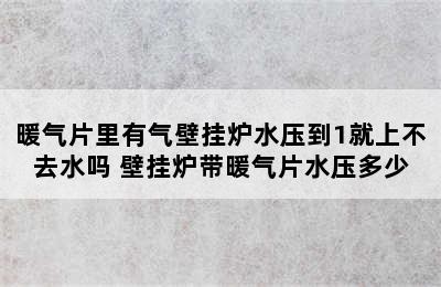 暖气片里有气壁挂炉水压到1就上不去水吗 壁挂炉带暖气片水压多少